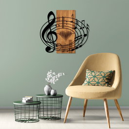 Wallity Accesorio de Pared Musical en Nogal y Negro